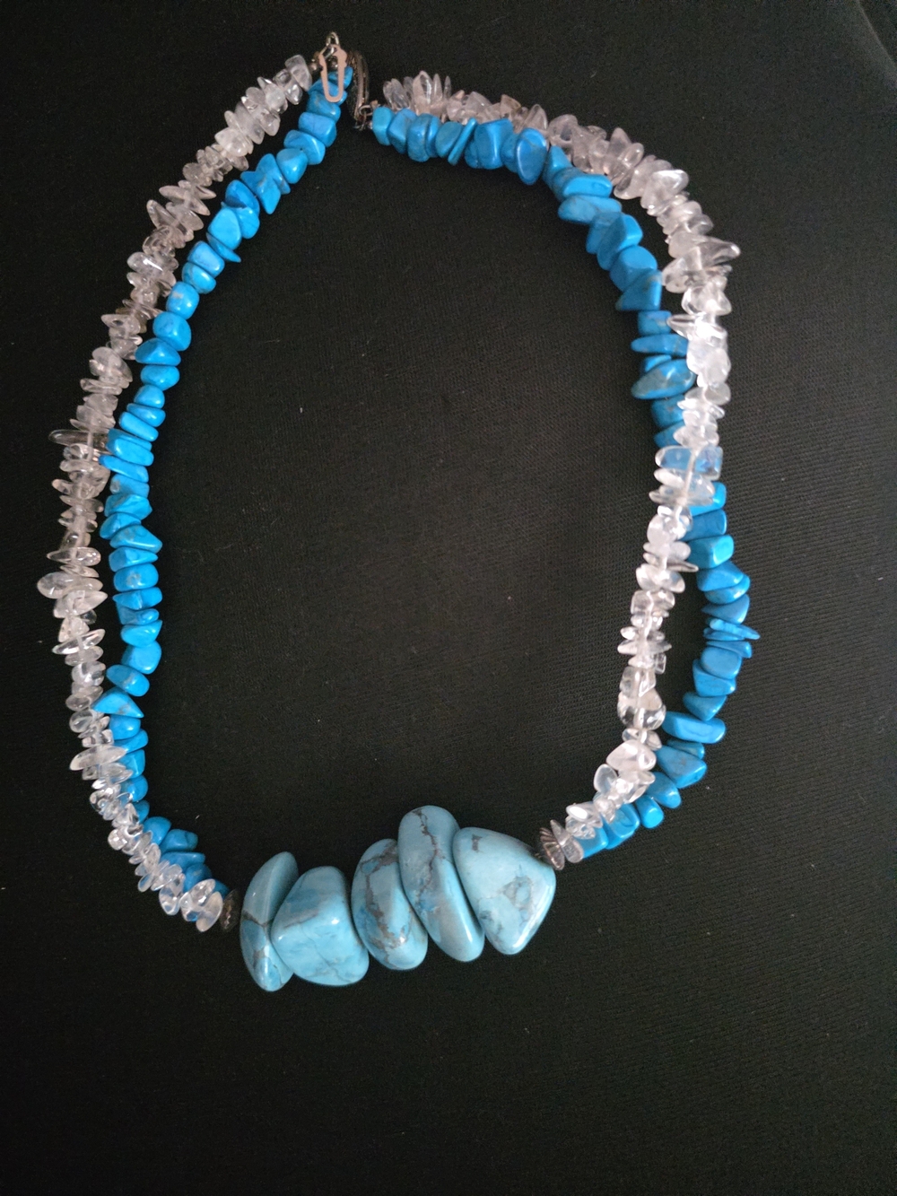 Turquoise Blue Chip Stone Necklace - Brand Unbranded